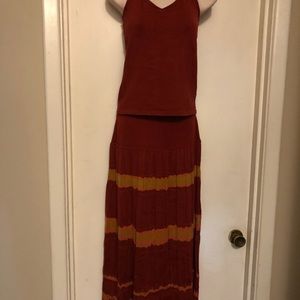 Peruvian Connection skirt and halter top set.